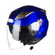 With a passion for sound, the cardo bluetooth device is designed to work inside the helmet and offers a clear sound. Dot Blue Motorcycle Bluetooth Half Helmet Open Face 3 4 With Sun Shield Ebay