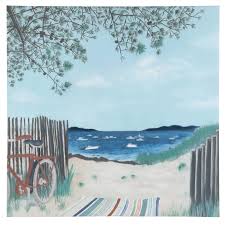 Toile Paysage Bord De Mer Multicolore 70x70 Cancale Maisons Du Monde En 2020 Paysage Bord De Mer Bord De Mer Paysage