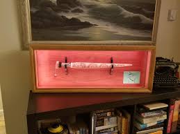 My First Project A Shadowbox Made From Pine And Cherry With An Led Lighting System Woodworking