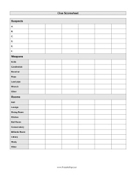 Printable Clue Scoresheet Clue Board Game Clue Games Board Games