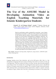 Ini membawa efek positif bagi merek tertentu yang ditawarkan dari drama tersebut. Pdf The Use Of The Assure Model In Developing Animation Video As English Teaching Materials For Islamic Kindergarten Students