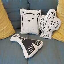 Coussin Black White Coussin Noir Et Blanc Coussin Noir Coussin