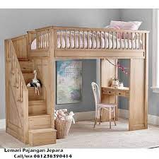 Tempat Tidur Tingkat Anak Kayu Jati Solid Furniture Asli Jepara Kids Loft Beds Loft Bed Plans Loft Bed