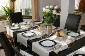 You can find square, rectangular, and circular tablecloths that will work well on everything from elegant dining tables to portable card tables. Table Runner Vs Tablecloth Vs Bare Table Which Is Best Dining Table Decor Dining Table Centerpiece Simple Dining Table