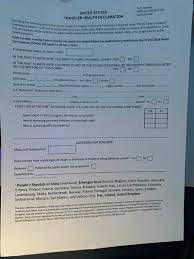Each traveller should complete this form in conjunction . United States Health Screening When Returning To The Us From A International Country