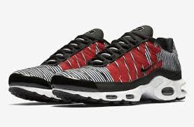 This Nike Air Max Plus Comes With A Striped Upper And Unique Nike Branding Kicksonfire Com Nike Air Max Nike Air Max Plus Nike Air