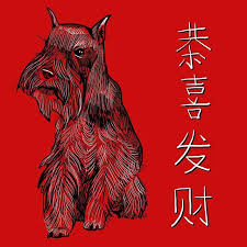 Happy Year Of The Dog Chinese New Year Schnauzer Dog Years Happy Year Illustration