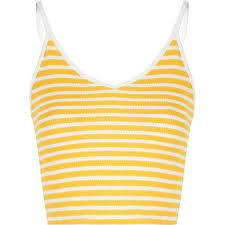 Black And White Striped Cropped Tank Top Yellow And White Stripe V Neck Crop Top Yellow Striped Shirt White Striped Crop Top Yellow Tank Top