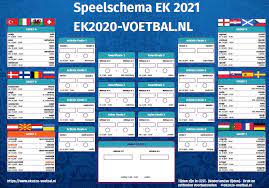 Het ek (europees kampioenschap) vindt eens in de 4 jaar plaats. Speelschema Ek 2021 Pdf Download A4 A3 Formaat Gratis