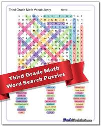 3rd Grade Search Math Word Search Math Words Geometry Words