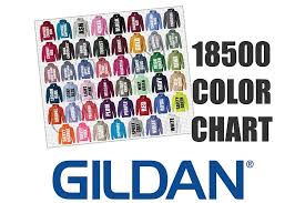 Gildan 18500 Hoodie Sweatshirt Color Chart