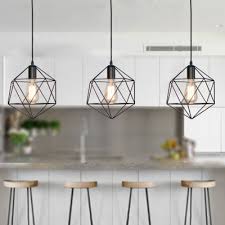 Industrial Modern Geometric Cage Pendant Light Iron 1 Light Pendant Lighting Over Kitchen Island Takeluckhome Com