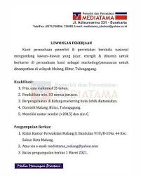 Facebook perhatian loker tulungagung : Lowongan Kerja Telkom Tulungagung Loker Non Pns 2021 Rsud Dr Iskak Tulungagung Lowongankerja15 Com Lowongan Kerja Honorer Balai Pengawas Obat Dan Makanan Tingkat D3 S1 Ketika Anda Ingin Mencari Karir Yang