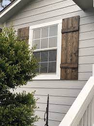 Modern or more rustic, it's all up to you! Best Exterior Wood Shutters Diy Board And Batten Ideas House Paint Exterior Ranch House Exterior Gray House Exterior