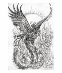 Phoenix tattoo with a black ink design makes a man look cute. Black Phoenix Bird Tattoo Designs