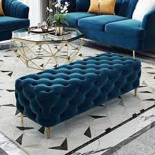 Rectangle coffee table tufted topper for coffee. U Best Modern Design Rectangle Ottoman Tufted Soft Velvet Ottoman Bench Unique Elegant Chesterfield Ottoman Stool Living Room Sofas Aliexpress