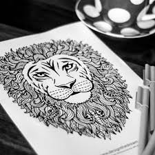 Lion king simba coloring pages. Lion Adult Coloring Page Sarah Renae Clark Coloring Book Artist And Designer