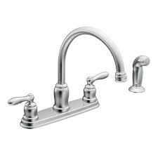 Moen produces a variety of sidemount handle faucets: Moen Caldwell Chrome 2 Handle High Arc Kitchen Faucet With Side Spray Item 118697 Model Ca878 Chrome Kitchen Faucet High Arc Kitchen Faucet Kitchen Faucet