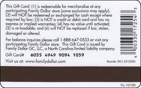 The gift card is the handy thing that you can carry while going shopping. Gift Card Family Dollar Family Dollar United States Of America Col Us Famdo 001 Vl10100