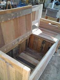 diy: pallet storage bench has two