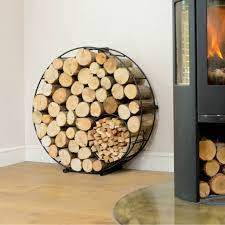 Wonderful artisans and absolutely beautiful log holder! Circular Round Metal Log And Kindling Holder Firewood Storage Indoor Log Holder Firewood Storage