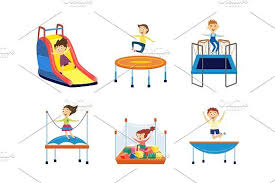 Kids Jumping Trampoline And Slide In 2020 Cute Cartoon Characters Kids Trampoline