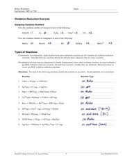 Classification of matter name_ chemistry: 07 Redox Worksheet Key Copy Redox Worksheet Lab Section Mw Or Tth Name Oxidation Reduction Exercise Assigning Oxidation Numbers Give The Oxidation Course Hero