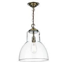 Free shipping* more like this fusion™ harlow 14 wide brushed brass pendant light $ 238.40 sale save $ 59.00. Uk Made Clear Glass Ceiling Pendant On Dark Bronze Chain Suspension