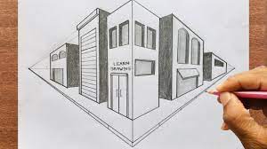 Draw a line on both horizontal points and connect them to the vertical line. How To Draw A City In Two Point Perspective For Beginners 3d Drawing Perspective Drawing Architecture Perspective Sketch Perspective Drawing Lessons