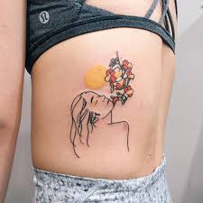 Tatuaje Silueta Mujer Sintiendo El Aroma De Las Flores Por Nawon Take My Muse Tatuajes Para Mujeres