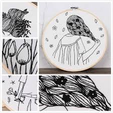 Cross stitch is a form of counted thread embroidery that has been around for ages, and it is one of the easiest forms of. Simple Design 3d Diy Flower Sketch Embroidery Kit Handmade Needlework For Beginner Cross Stitch Set With Embroidery Hoop Gift Embroidery Aliexpress