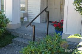 Always plumb, cut and fit your rail to the steps before inserting post mount brackets into the posts. 14 Exterior Handrail Ideas Simplified Building