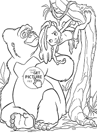 Gorilla coloring pages are funny pictures of a monkey that will cheer up children of any age. Little Tarzan With Mom Gorilla Coloring Pages For Kids Printable Coloring Home
