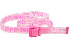 Pink Off White Belt Transparent Tie Down Rubber Strap Streetwear 2020