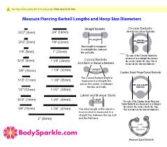 Measure Barbell Length And Hoop Sizes Ear Gauge Sizes