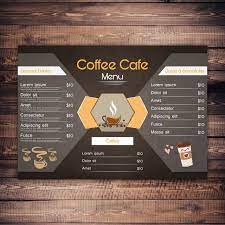 منيو قهوة تصميم بطاقة menu card design menu cards cafe menu