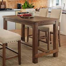 Parson is a modern desk or dining table with parson is a modern desk or dining table with a rustic touch and a classic silhouette. Furniture Of America Tays Rustic Brown Solid Wood Counter Table Overstock 20830791