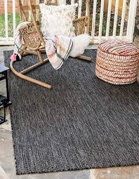 Madison flatweave ivory fringe rug 8'x10'. Amazon Com Unique Loom Solid Collection Casual Transitional Indoor And Outdoor Flatweave Area Rug 5 X 8 Black Gray Furniture Decor