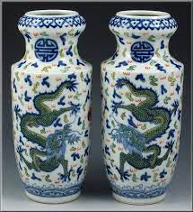 Pair Of Antique Chinese Doucai Dragon Vases W Kangxi Marks Dragon Tattoo Art Antique Vase Vase