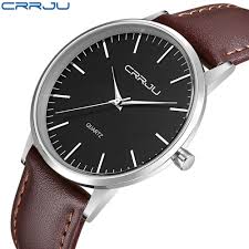 Mens Casual Watches CRRJU Classic Quartz Men Watches Top Brand Luxury  Leather Strap Wristwatch Male Clock Relogio Masculino - AliExpress