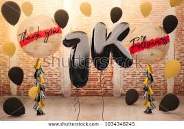 1k Or 1000 Followers Thank You With Brilliant Balloons Background For Your Celebration And Appr Balloon Background Instagram Background Celebration Background