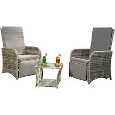 Ameublement & décoration suite de 2 fauteuils et table rotin pour enfant des années 50 design moderniste scandinave shabby chic xxe. 2 Fauteuils Table En Poly Rotin Gris Salon Suite Salon De Jardin Chaise De Jardin 10003228