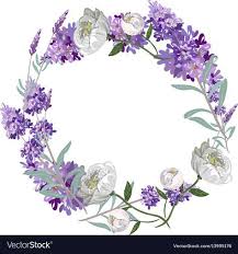 Lavender And Peony Round Frame Template Vector Image On Vectorstock Flower Circle Flower Phone Wallpaper Flower Frame