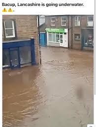 Bacup is underwater in town centre