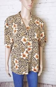 Girls 1990s floral dress pattern butterick 4405 size 7 8 10 short long sleeve. Leopard And Floral Print Short Sleeve Blouse 90s Le Gem