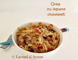O cana cu orez cu bobul rotund un morcov mare o telina mijlocie o ceapa mare rosie un ardei gras rosu un ardei gras verde o ingrediente : Orez Cu Legume Chinezesti Lecturi Si Arome