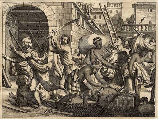 File:(The Portuguese in Calicut murdered, and their living quarters plundered)" by Philip Baldaeus,.jpg - Wikimedia Commons