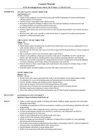 Are you a talented musician who wants to turn your passion into a. Music Director Resume Samples Velvet Jobs