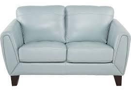 Livorno Aqua Leather Loveseat Love Seat Leather Loveseat Leather Reclining Loveseat