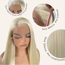30” HUMAN HAIR BLEND STRAIGHT LACEFRONT WIG *NEW*